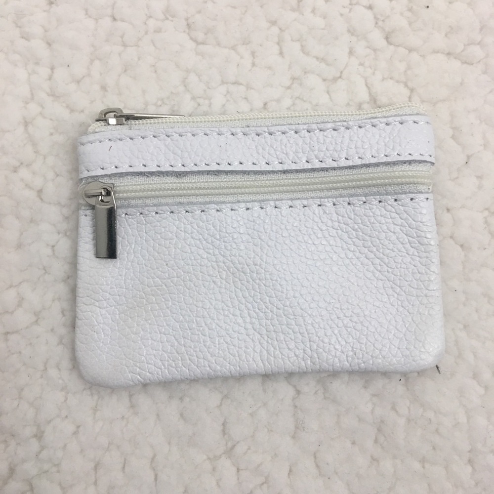 White key chain coin purse